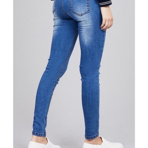 NWT- Denim Drawstring Skinny Joggers - Picture 2 of 2